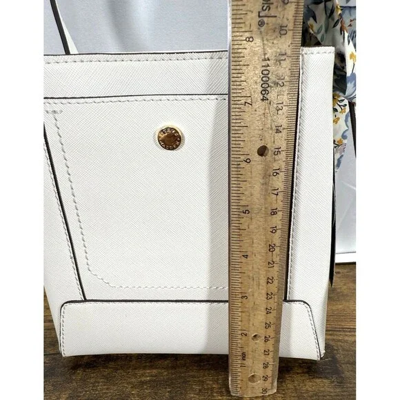 STEVE MADDEN Bellie Bucket White Shoulder Bag/Purse Detachable Strap Scarf - Picture 12 of 16